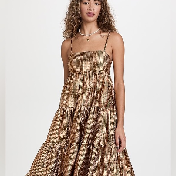Scotch And Soda Metallic Seersucker Maxi Dress - Picture 4 of 17